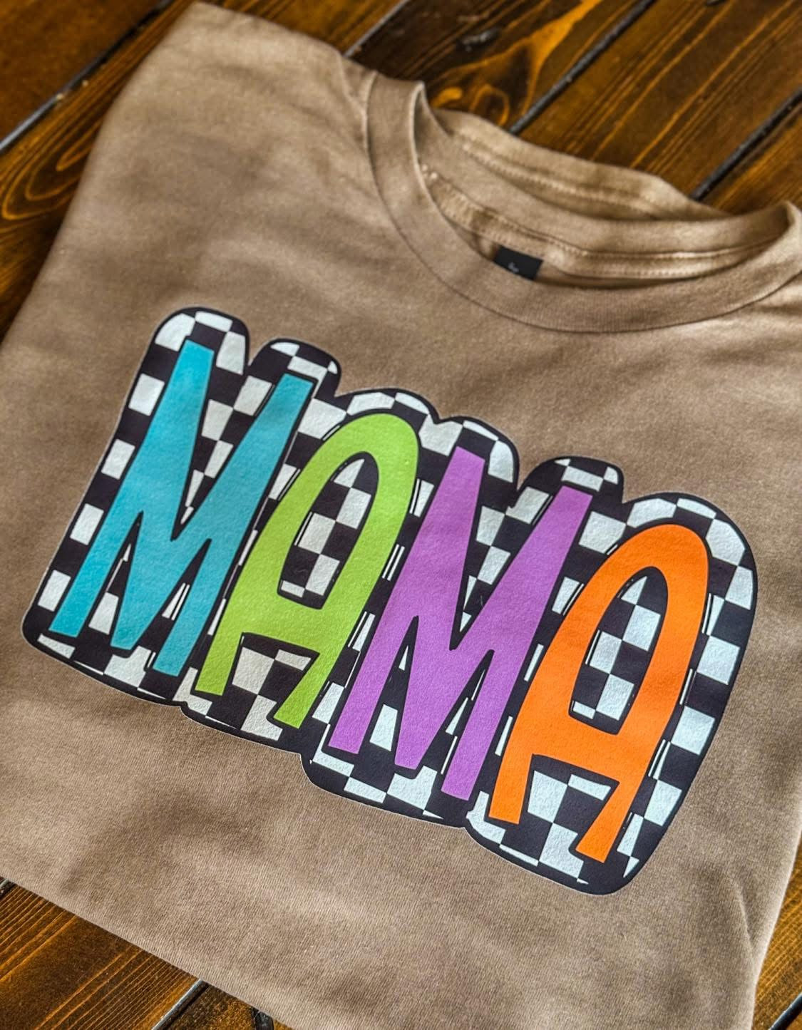 Colorful Checkerboard MAMA Shirt