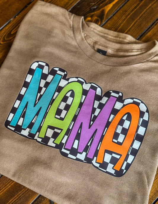Colorful Checkerboard MAMA Shirt